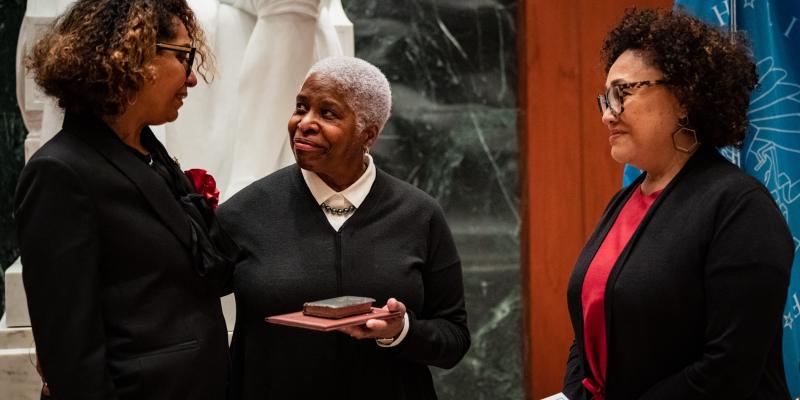 Congresswoman Kamlager-Dove with her mother and Chair Jackson