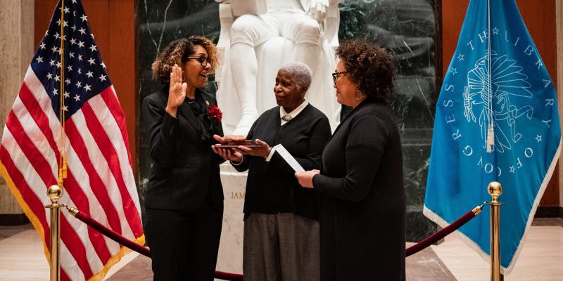 Congresswoman Kamlager-Dove with her mother and Chair Jackson