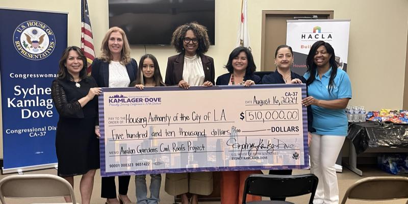 Congresswoman Kamlager-Dove presents HACLA with a $510,000 check
