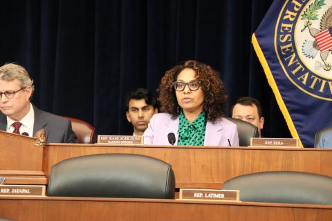 Congresswoman Kamlager-Dove delivers opening remarks in the House Foreign Affairs Subcommittee on South and Central Asia.