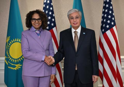 Rep. Kamlager-Dove and President Tokayev