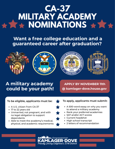 CA-37 Military Academy Nominations Information Flyer